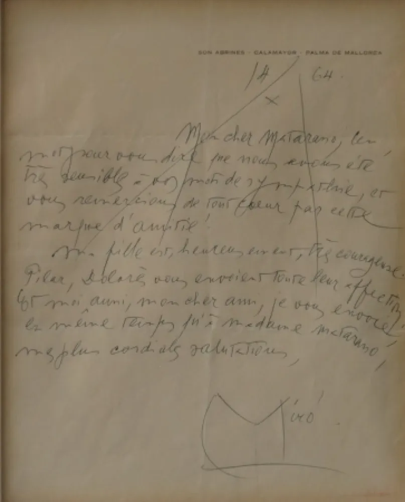 Sin Técnico Miró - Autographed letter