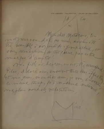 Sin Técnico Miró - Autographed letter