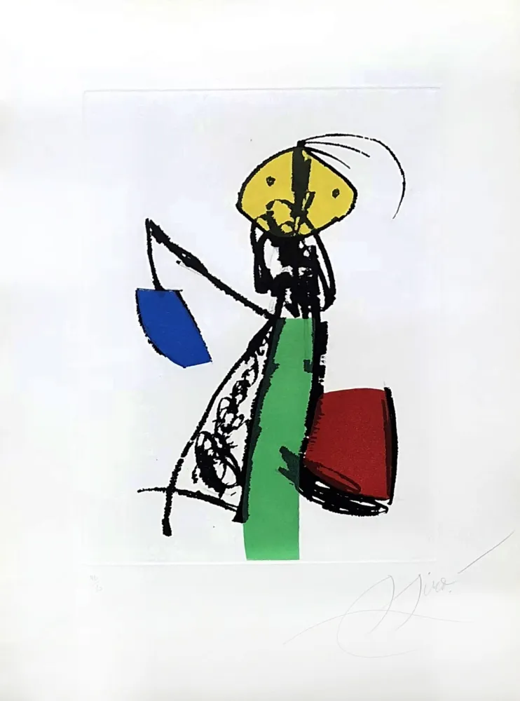 Grabado Miró - Chanteurs des rues