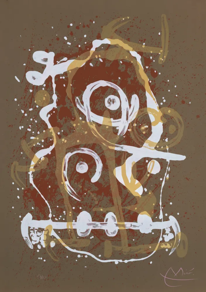 Litografía Miró - Chevauchée brun