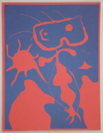 Linograbado Miró - Composition pour XXe Siècle