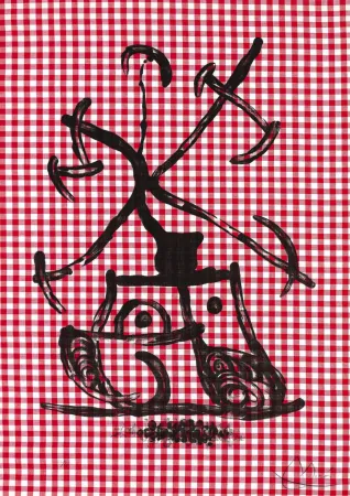 Litografía Miró - Dame aux damiers (La)