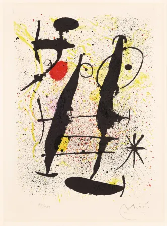 Litografía Miró - Dans la rivière basse (In the Low River)