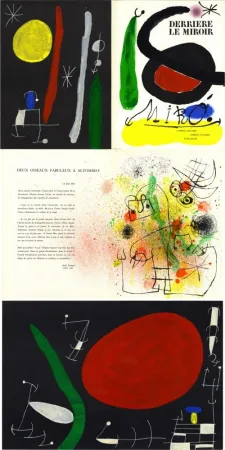 Libro Ilustrado Miró - Derrière Le Miroir n° 164-165. L'OISEAU SOLAIRE, L'OISEAU LUNAIRE, ÉTINCELLES. 10 LITHOGRAPHIES EN COULEURS (1967)