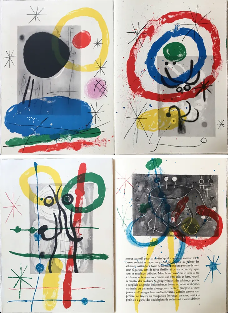 Libro Ilustrado Miró - DERRIÈRE LE MIROIR N°151-152. MIRO. CARTONS. Mai 1965.