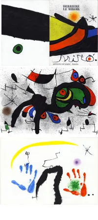 Libro Ilustrado Miró - Derrière Le Miroir n°193-194. MIRÓ. PEINTURES SUR PAPIER, DESSINS. 12 LITHOGRAPHIES EN COULEURS (1971).