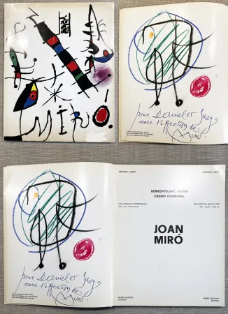 Libro Ilustrado Miró - DESSIN ORIGINAL EN COULEURS SIGNÉ DÉDICACÉ (Knokke Heist 1971)