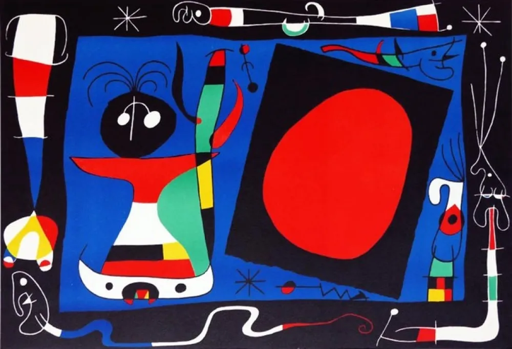 Litografía Miró - Femme au Miroir / Woman at the Mirror
