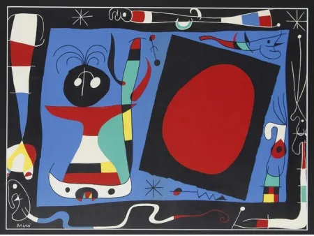 Litografía Miró - Femme au miroir / Woman Before a Mirror
