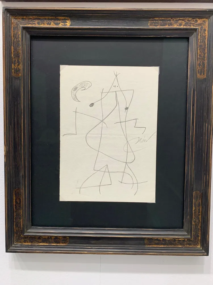 Aguafuerte Miró - Femme devant la lune