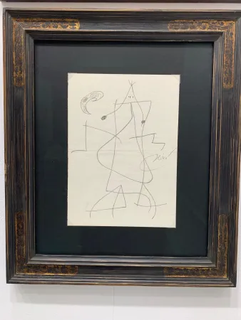 Aguafuerte Miró - Femme devant la lune