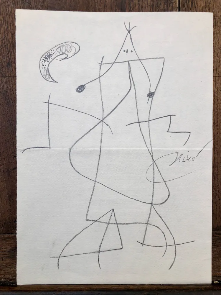 Aguafuerte Miró - Femme devant la lune