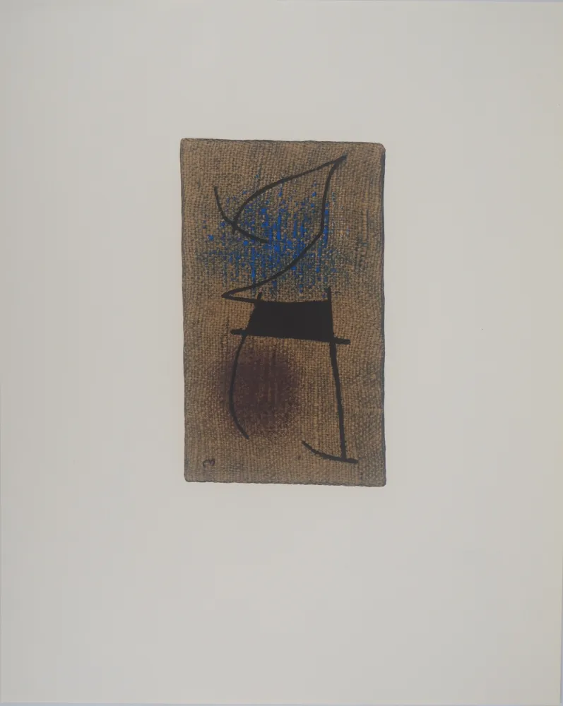 Litografía Miró - Femme en bleu