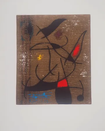 Litografía Miró - Femme et oiseaux