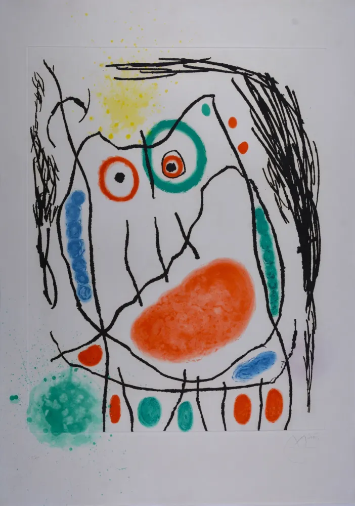 Aguafuerte Y Aguatinta Miró - Grand duc I 