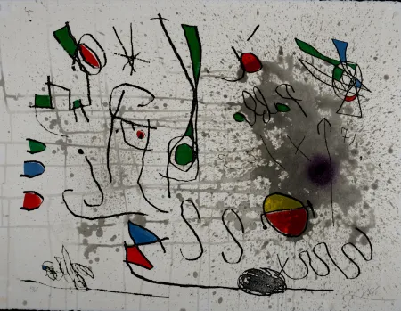 Grabado Miró - Homage to Picasso, 1972 - Hand-signed