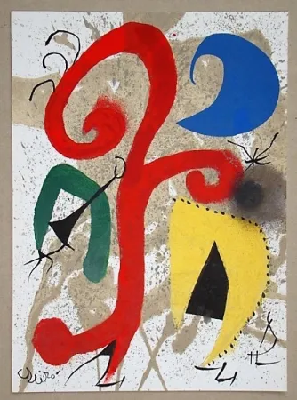 Litografía Miró - Jardin au clair de lune