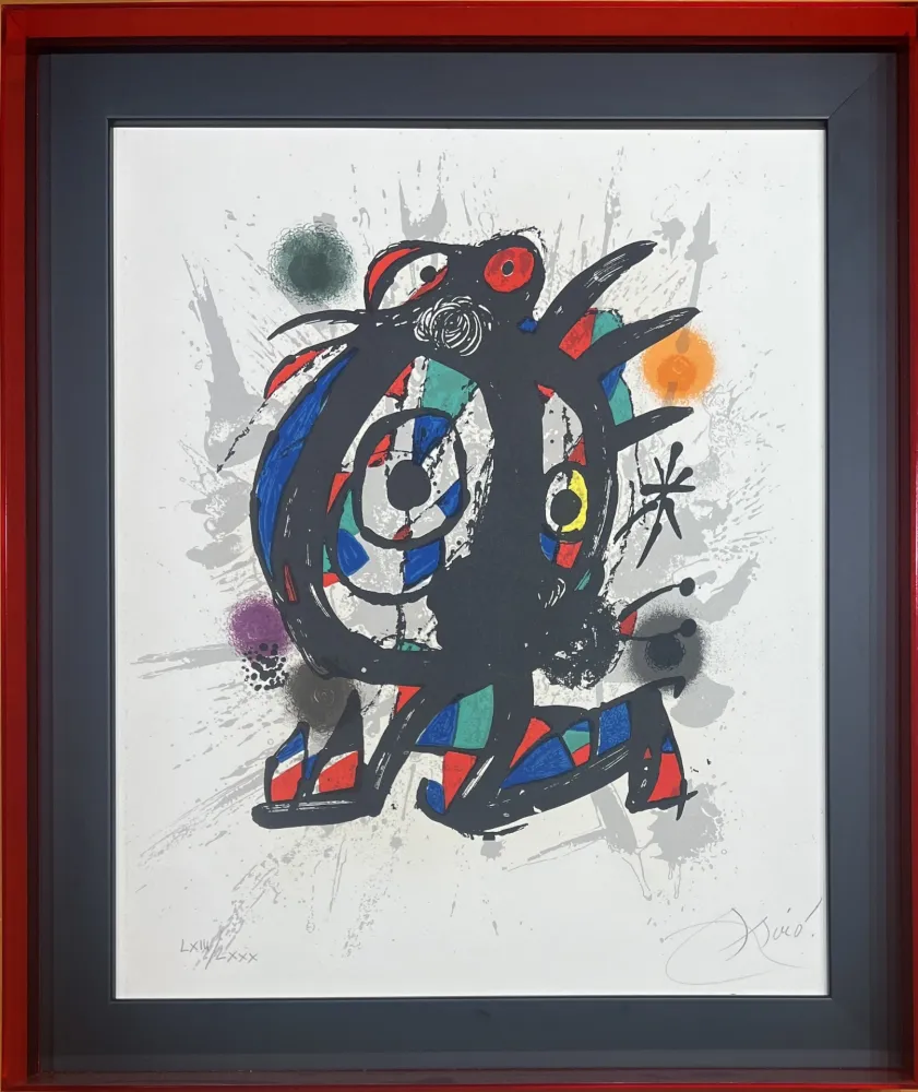 Litografía Miró - Joan Mirò (1893-1983) - Coloured lithograph on Arches paper - 1977
