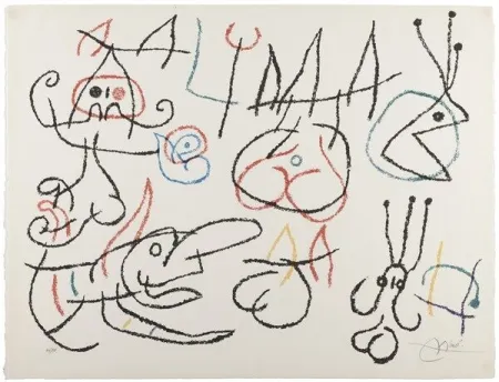 Litografía Miró - Joan Miró (1893 - 1983) - Ubu aux Baléares - Color lithograph - 1971