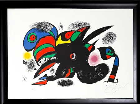Litografía Miró - Joan Miró (1893–1983) - XX SIÈCLE N.47 - Color lithograph on Vélin Arches paper - 1976