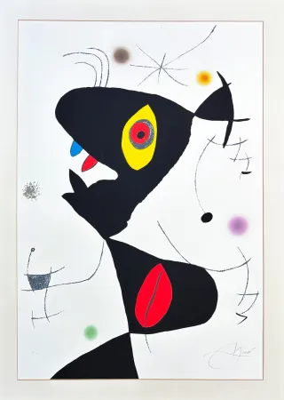 Litografía Miró - Joan Miró - Oda à Joan Miró - color lithograph on Guarro paper - 1973