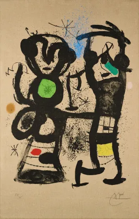 Litografía Miró - La Conversation