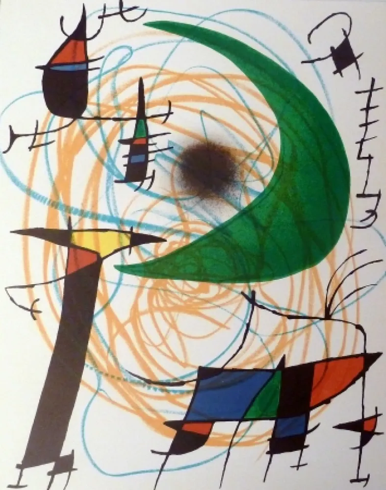 Litografía Miró - La Lune Verte