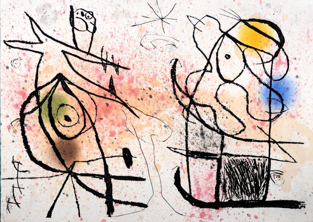 Aguafuerte Y Aguatinta Miró - Le Courtisan grotesque XI, 1974