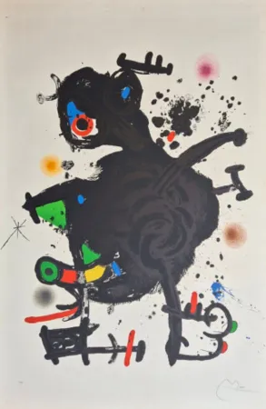 Litografía Miró - Le gourou déployé