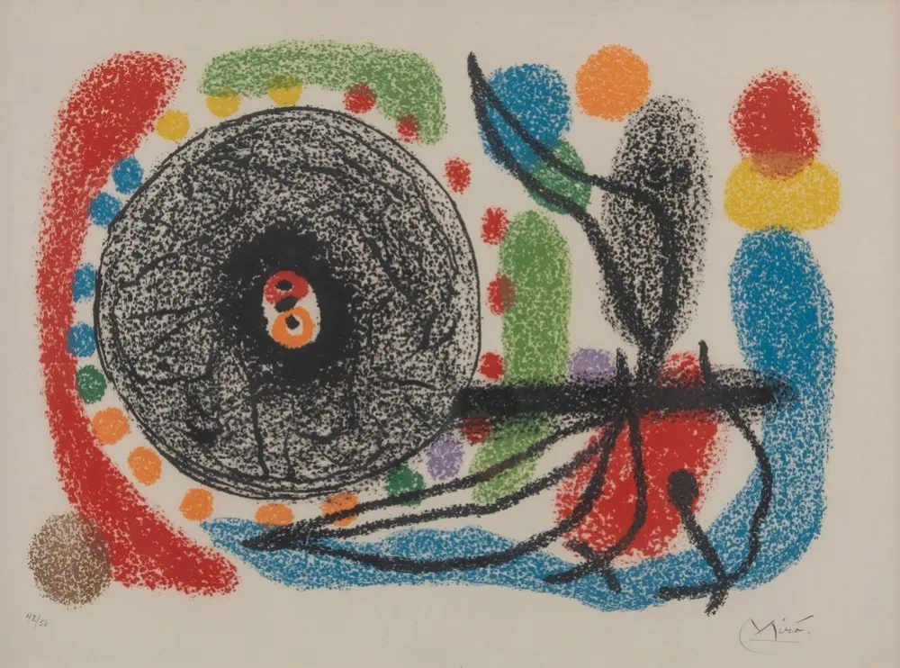 Litografía Miró - Le Lezard aux plumes d'or