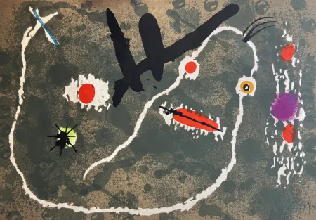Litografía Miró - Le Lezard aux plumes d'or