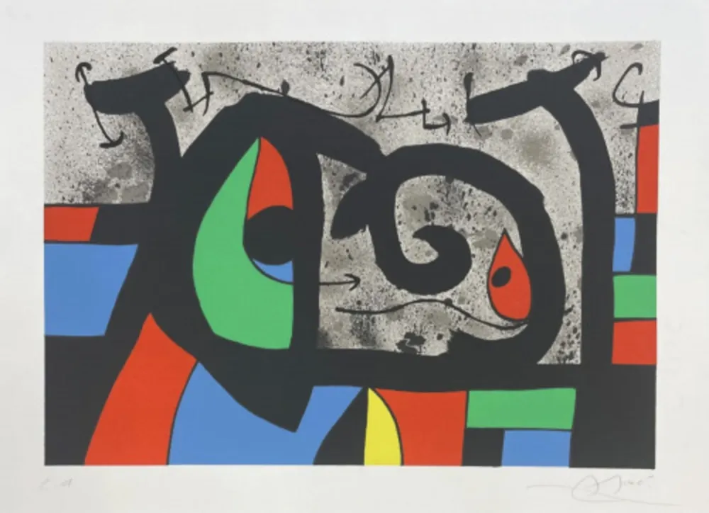Litografía Miró - Le Lezard aux Plumes D'or