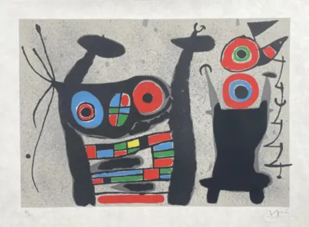Litografía Miró - Le Lezard aux Plumes D'or