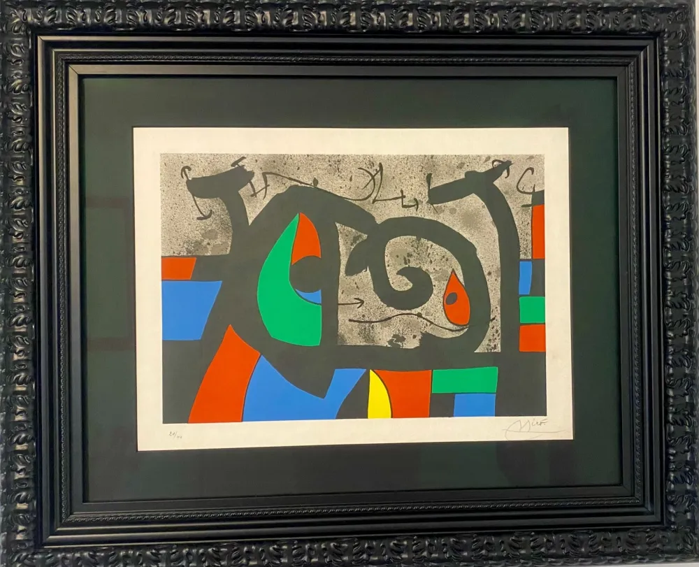Litografía Miró - Le lezard aux plumes d´or