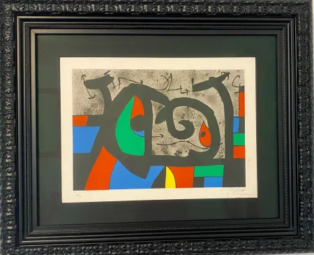 Litografía Miró - Le lezard aux plumes d´or