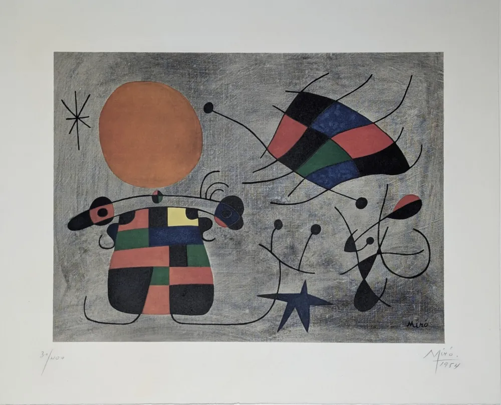 Litografía Miró - Le Sourire des Ailes Flamboyantes 