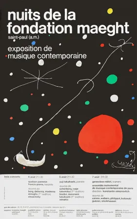 Litografía Miró - LES NUITS DE LA FONDATION MAEGHT (1967).