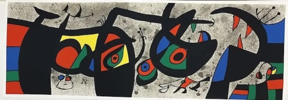 Litografía Miró - Lezard aux plumes d' or
