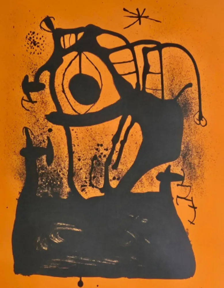 Litografía Miró - L'Hypnotiseur (orange)