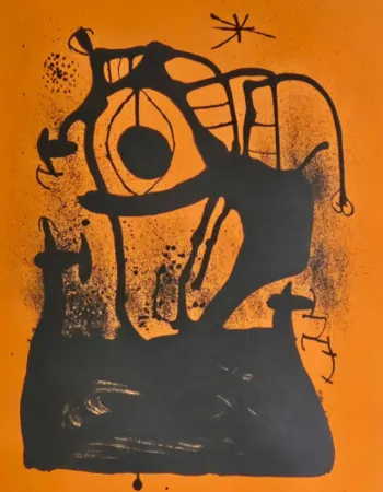 Litografía Miró - L'Hypnotiseur (orange)