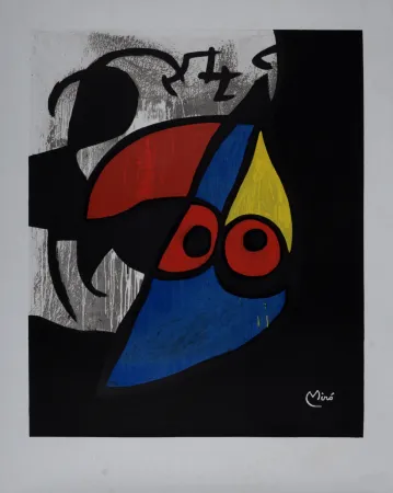 Litografía Miró - L'Oiseau, circa 1983