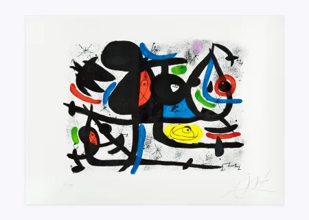 Litografía Miró - Luge des amants II (La)