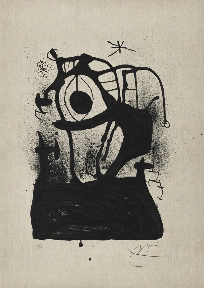 Litografía Miró - Magnétiseur sur toile (Le) 