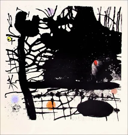 Litografía Miró - Nuit tentaculaire