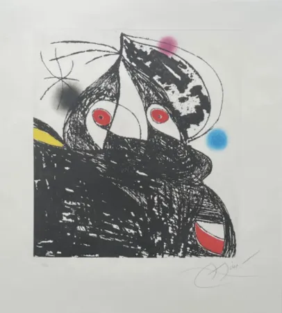 Aguafuerte Y Aguatinta Miró - Personnage Romantique