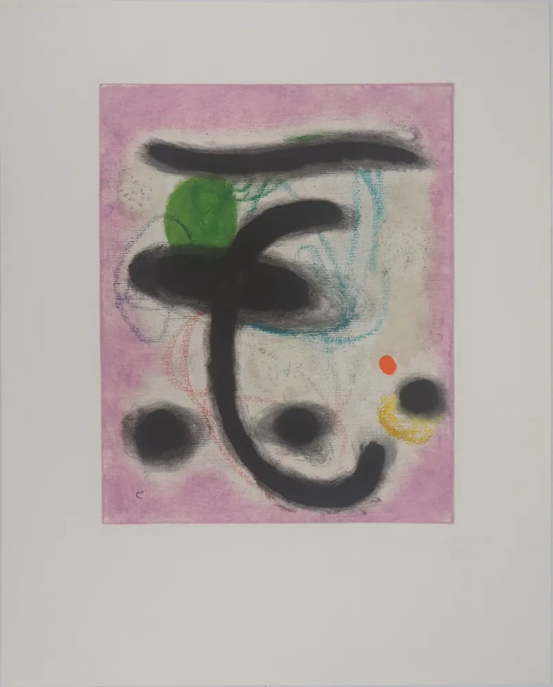 Litografía Miró - Portrait de Femme