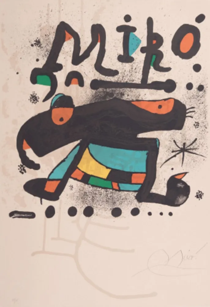 Litografía Miró - Poster for the exhibition '100 sculptures'