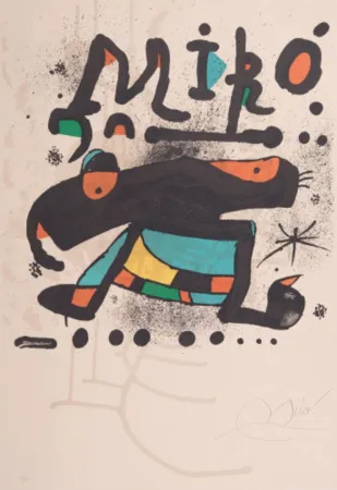 Litografía Miró - Poster for the exhibition '100 sculptures'