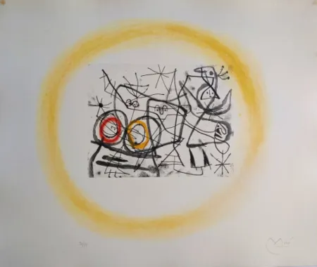 Aguatinta Miró - Préparatifs D'Oiseaux II