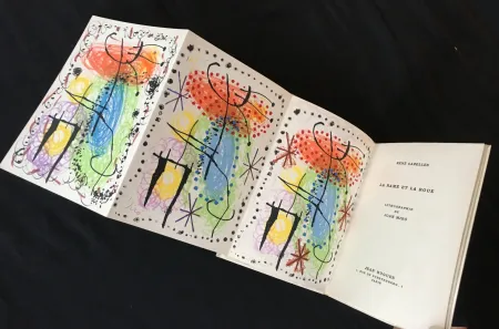 Litografía Miró - René Cazelles. LA RAME ET LA ROUE. Lithographie de Joan Miro signée et numérotée (1960)